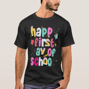 Preppy Happy First Day Of School  T-Shirt
