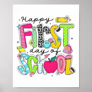 Preppy Happy First Day Of School Teacher Girl Ck T Poster