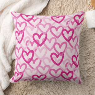 Preppy Hearts Pink Cushion