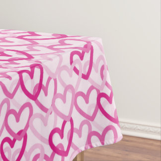 Preppy Hearts Pink Tablecloth