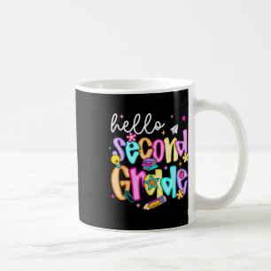 Preppy Hello 2nd Grade Back To School Teachers Stu Coffee Mug