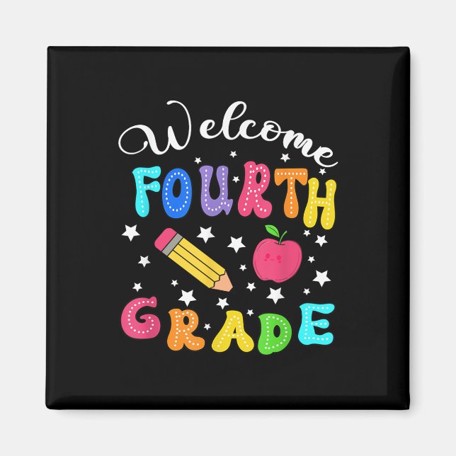 Preppy Hello 4th Grade For First Day Back To Schoo Magnet (Front)