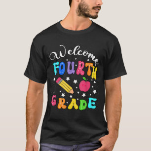 Preppy Hello 4th Grade For First Day Back To Schoo T-Shirt