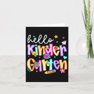Preppy Hello Kindergarten Back To School Teachers  Card