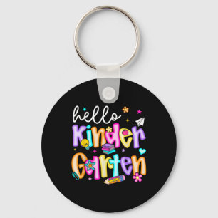 Preppy Hello Kindergarten Back To School Teachers Key Ring