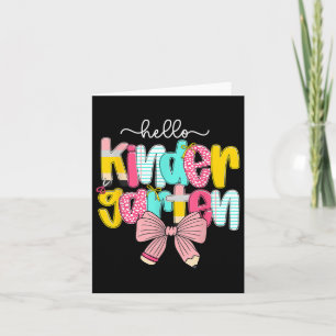 Preppy Hello Kindergarten Teacher Coquette Back To Card