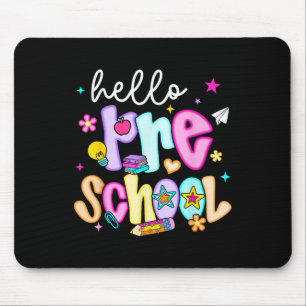 Preppy Hello Preschool Back To School Teachers Stu Mouse Pad