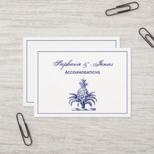 Preppy Heraldic Blue Pineapple Coat of Arms Crest Business Card