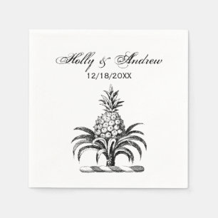 Preppy Heraldic Pineapple Coat of Arms Crest Napkin