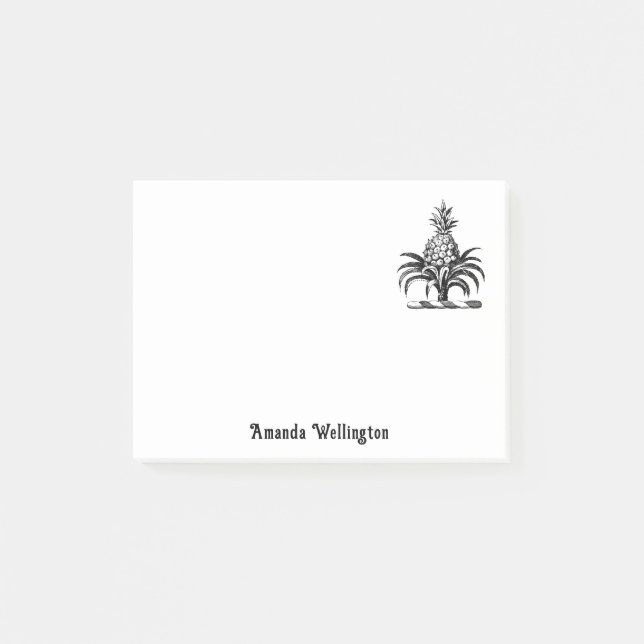 Preppy Heraldic Pineapple Coat of Arms Crest Post-it Notes (Front)