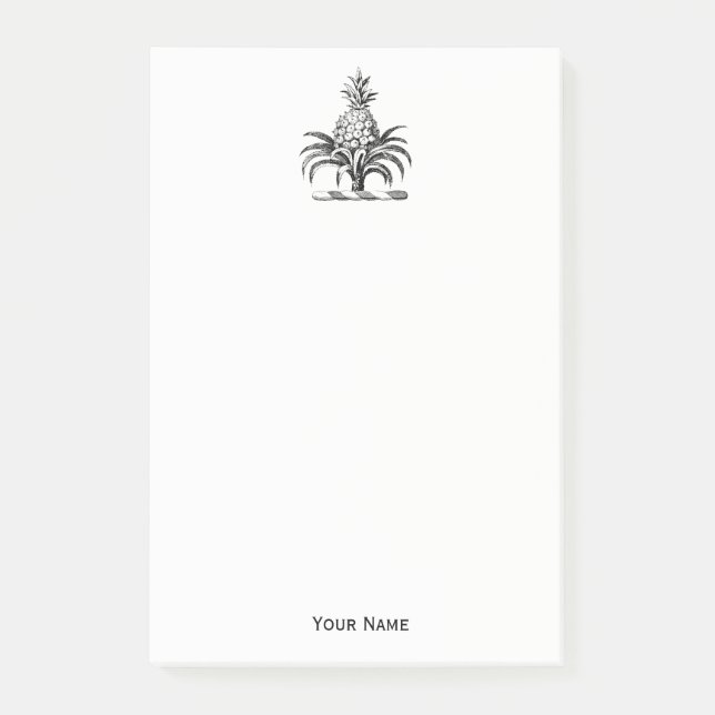Preppy Heraldic Pineapple Coat of Arms Crest Post-it Notes (Front)