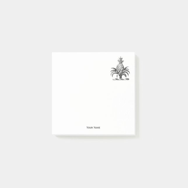 Preppy Heraldic Pineapple Coat of Arms Crest Post-it Notes (Front)