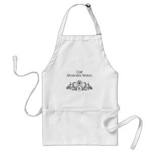 Preppy Heraldic Pineapple Coat of Arms Crest Standard Apron