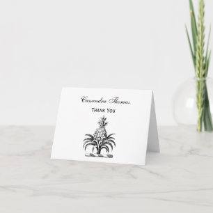 Preppy Heraldic Pineapple Coat of Arms Crest Thank You Card