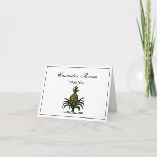 Preppy Heraldic Pineapple Crest Colour WT Thank You Card