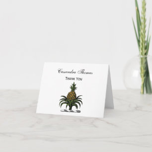 Preppy Heraldic Pineapple Crest Colour WT Thank You Card