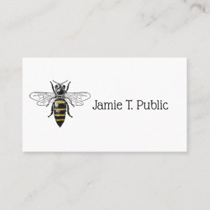 Preppy Heraldic Vintage Bee #2 Coat of Arms C Business Card