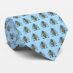 Preppy Heraldic Vintage Bee Coat of Arms Emblem C Tie