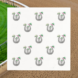 Preppy Horseshoes Fancy Hats Mint Juleps Race Day Napkin
