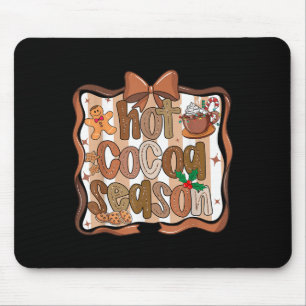 Preppy Hot Cocoa Season Cookie Gingerbread Bow Xma Mouse Pad
