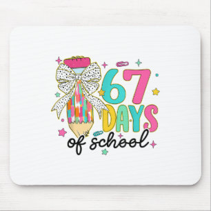 Preppy I Survived 67 Days Of School Pencil Coquett Mouse Pad