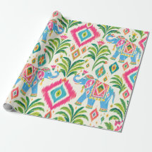 Preppy Ikat Tropical Palm Boho Chic