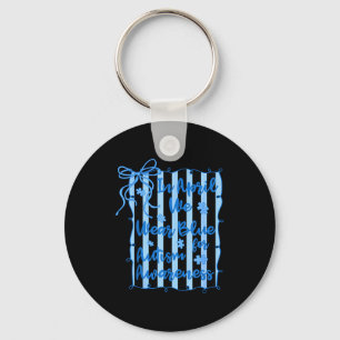 Preppy in april wear blue autism awareness coquett key ring