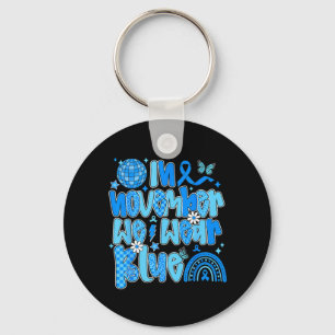 Preppy In November We Wear Blue Diabetes Awareness Key Ring