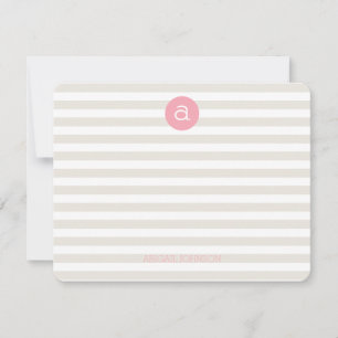 Preppy Initial Personalised Stationery Note Card