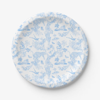 Preppy Jungle Chinoiserie Toile Paper Plate