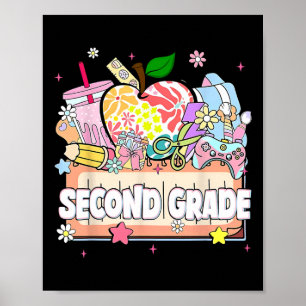 Preppy Kids Second Grade 2025 Preschool 2nd Grade  Poster