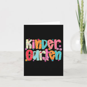 Preppy Kinder Garten Back To School Teachers Retro Card