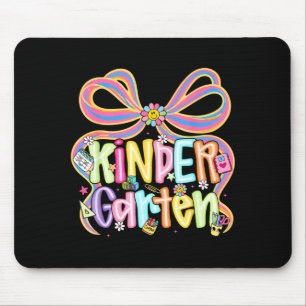 Preppy kindergarten back to school coquette bow mouse pad