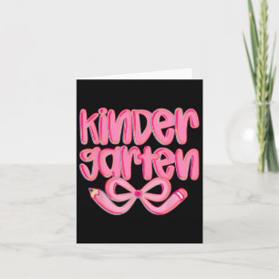 Preppy Kindergarten Back To School Coquette Bow Te Card