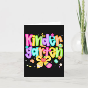 Preppy Kindergarten Back To School Teacher Kinder Card