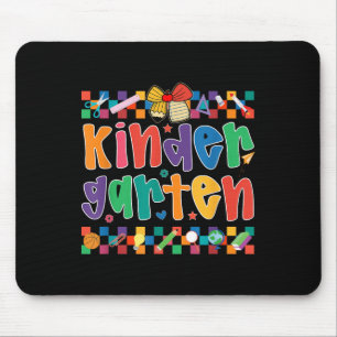 Preppy Kindergarten Back To School Teachers Girls Mouse Pad