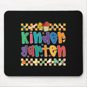 Preppy Kindergarten Back To School Teachers Girls Mouse Pad