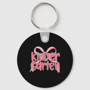 Preppy Kindergarten Coquette Bow Back To School Te Key Ring