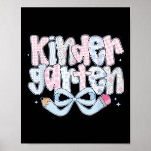 Preppy Kindergarten Coquette Bow Back To School Te Poster