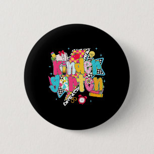 Preppy Kindergarten Dream Team Back To School Teac 6 Cm Round Badge