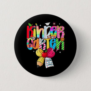 Preppy Kindergarten Dream Team Back To School Teac 6 Cm Round Badge