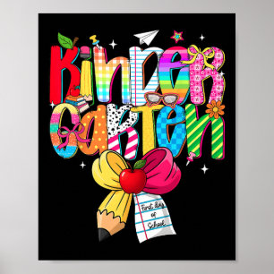 Preppy Kindergarten Dream Team Back To School Teac Poster