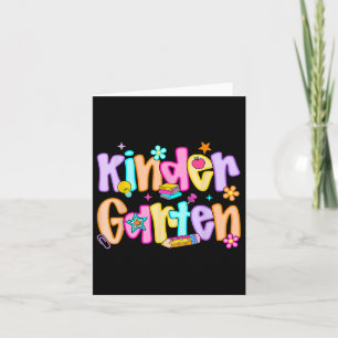 Preppy Kindergarten First Day Of School Teachers G Card