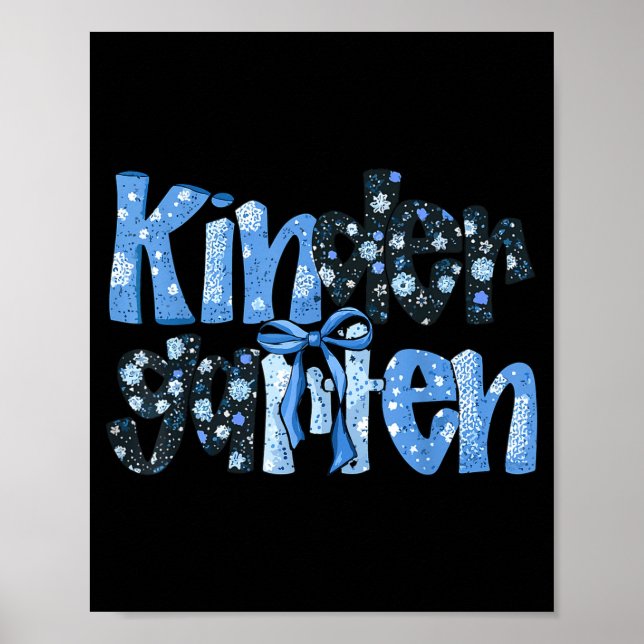 Preppy Kindergarten Teacher Team Bow Back to Poster (Front)