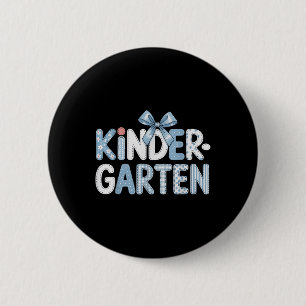 Preppy Kindergarten Teacher Team Bow Back To Schoo 6 Cm Round Badge
