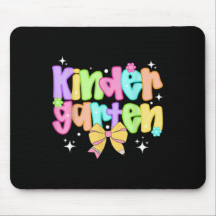 Preppy Kindergarten Teacher Team Bow Back To Schoo Mouse Pad