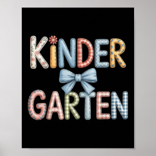 Preppy Kindergarten Teacher Team Bow Back To Schoo Poster