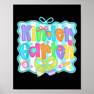 Preppy Kindergarten Teacher Team Bow Back To Schoo Poster