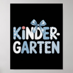 Preppy Kindergarten Teacher Team Bow Back To Schoo Poster