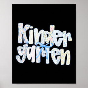 Preppy Kindergarten Teacher Team Bow Back To Schoo Poster